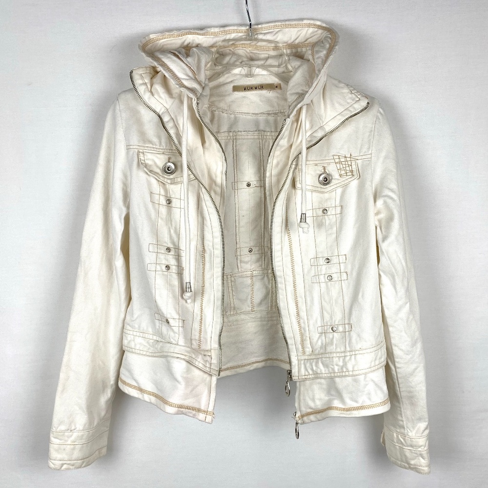 Mur Mur Ivory Double Zipper Jacket